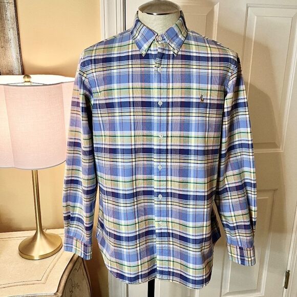 EUC Lot of 2 Men's Ralph Lauren Classic Fit Button Down Plaid Oxford Shirt LARGE - Picture 4 of 5
